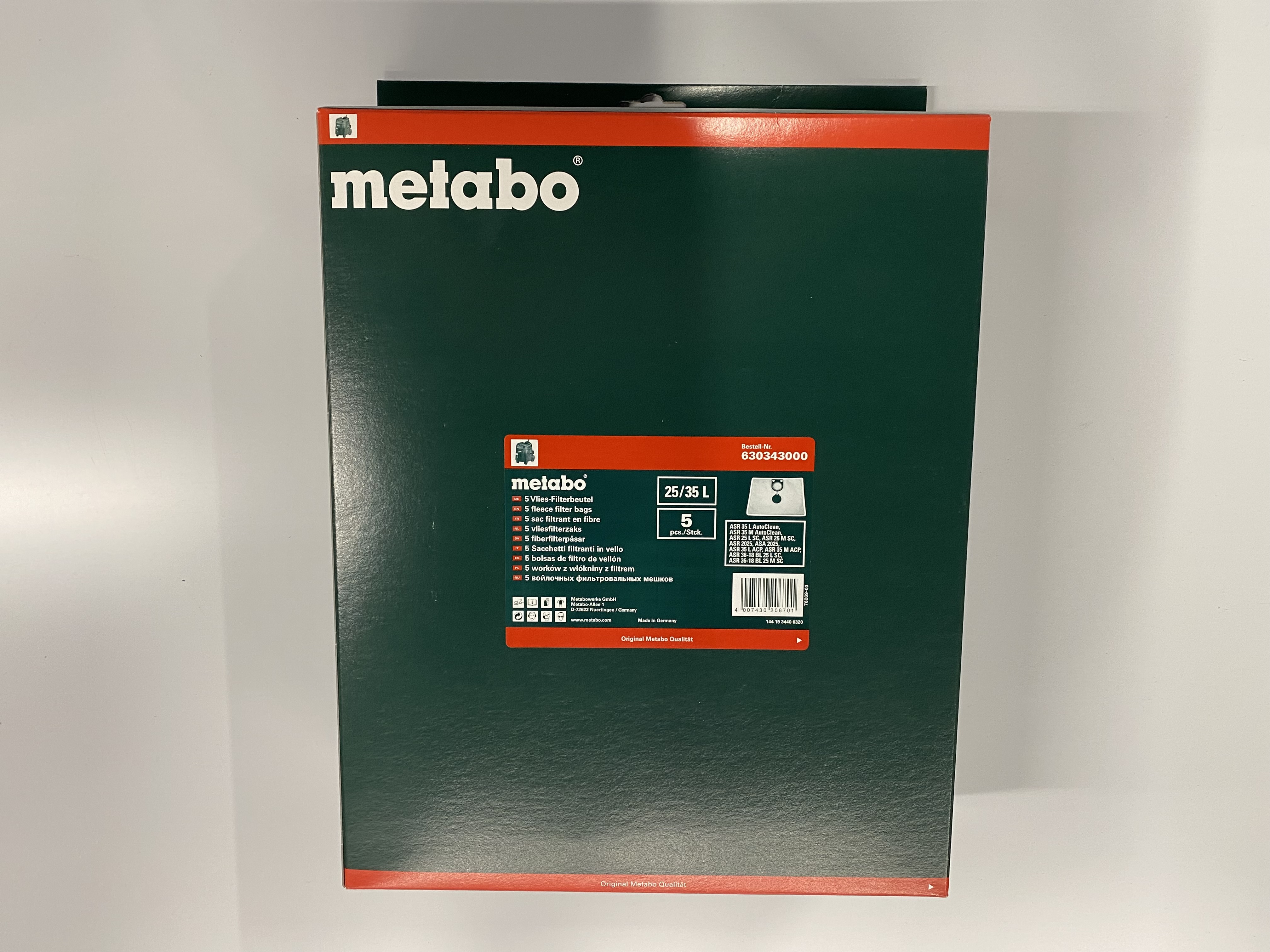 Vlies-Filterbeutel für METABO Staub- und Allessauger