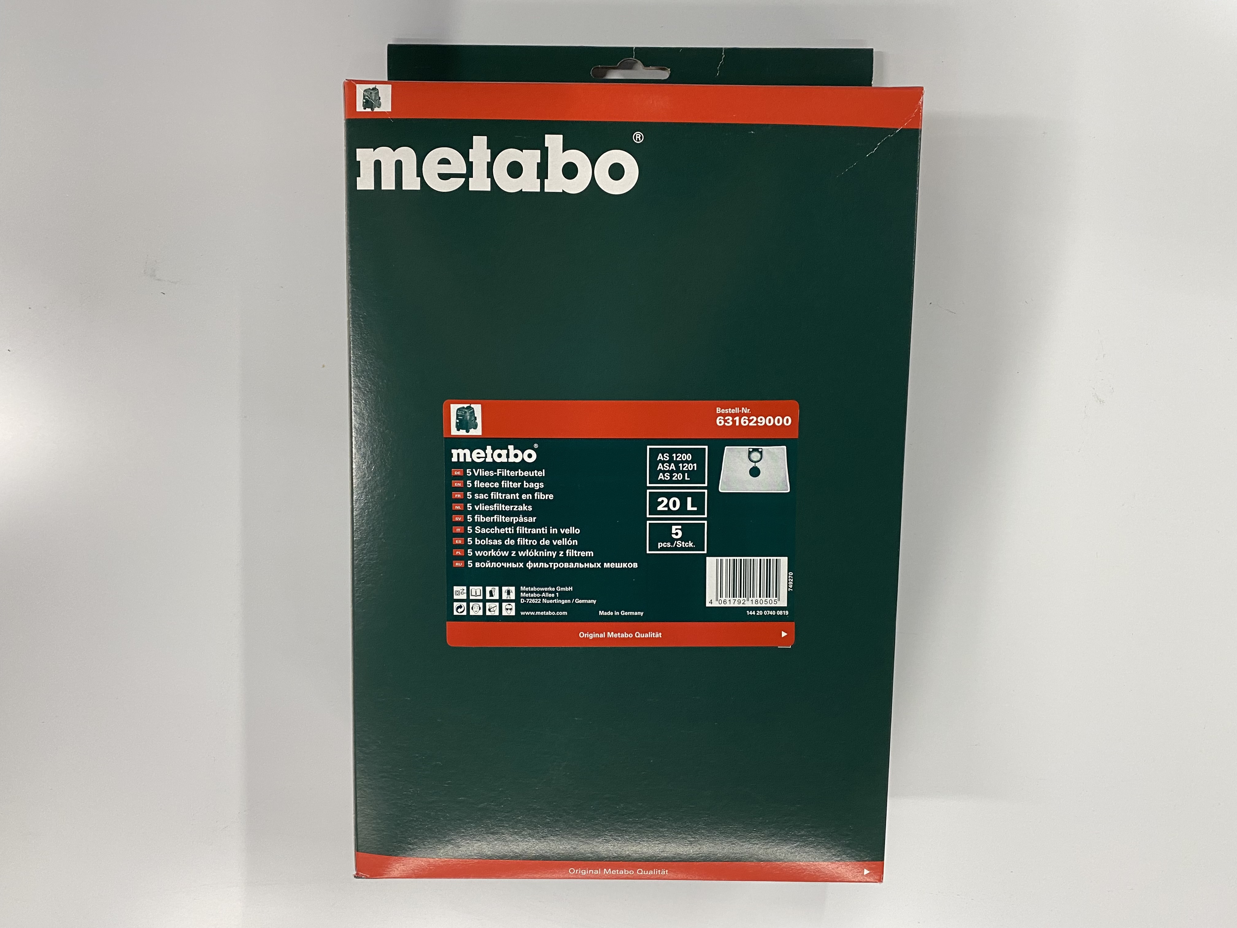 Vlies-Filterbeutel für METABO Staub- und Allessauger