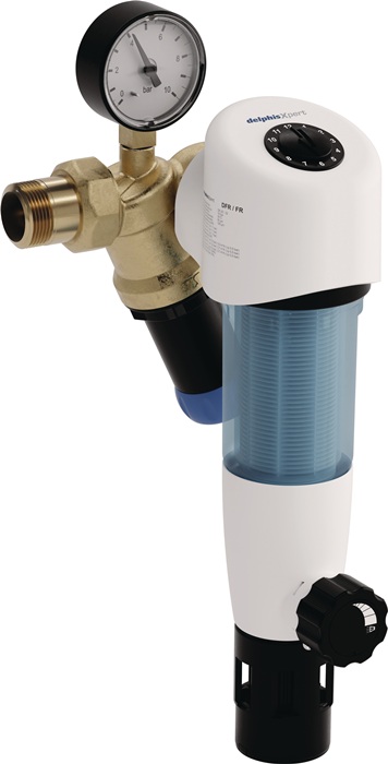 Rückspülfilter "DelphisXpert" DFR mit Druckminderer inkl. Anschluss-Set DN25