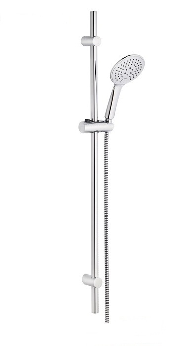 Brauseset Kaja "FRESH" chrom, mit Vario-Wandstange 1000mm, Handbrause Ø120mm und Schlauch